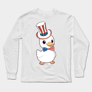 Funny duck is ready for independence day Long Sleeve T-Shirt